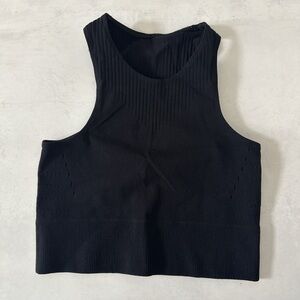 adidas Black Ribbed Crop Top